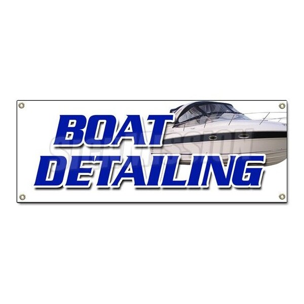 BOAT DETAILING BANNER SIGN marine detail degreasing gel coat insured